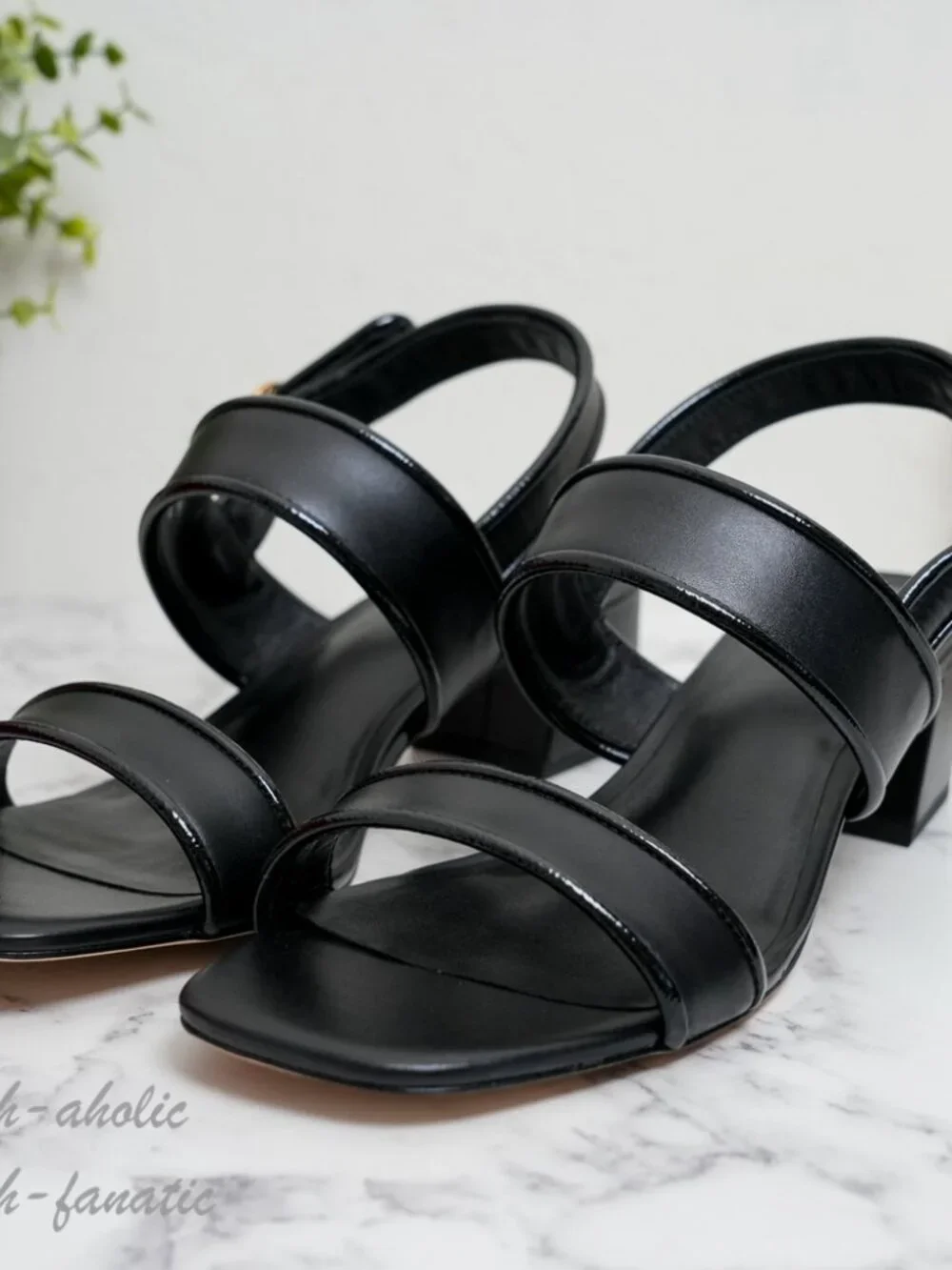 Tory Burch Selby 45MM Napa Leather Sandal in Perfect Black/Gold NIB